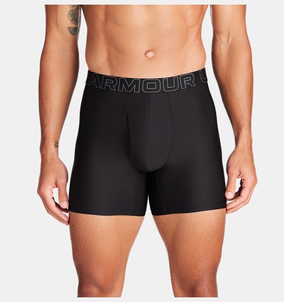 Siyah Erkek UA Performance Tech Mesh Solid 6" 3'lü Boxer