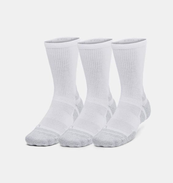 Beyaz Unisex UA Perf Tech Pro Crew 3'lü Çorap