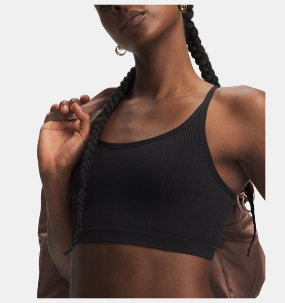 Siyah Kadın UA Seamless Cotton Low Spor Sütyeni