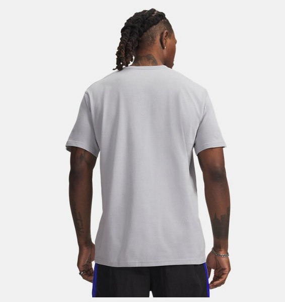 Gri Erkek UA Heavyweight Patch Kısa Kollu T-Shirt