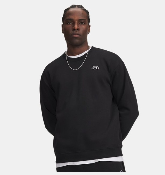 Siyah Erkek UA Rival Fleece Crew Sweatshirt
