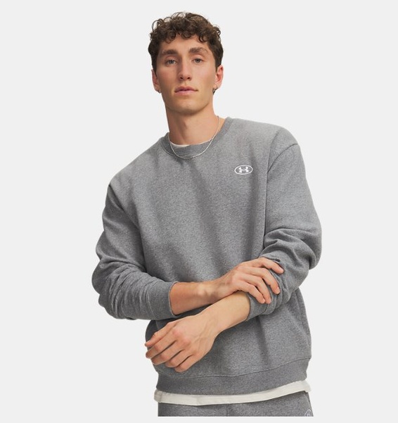Gri Erkek UA Rival Fleece Crew Sweatshirt