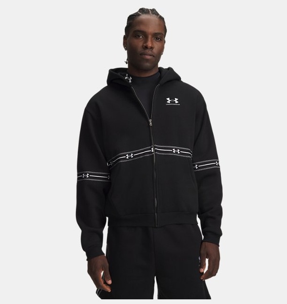 Siyah Erkek UA Icon Fleece Taped Ceket