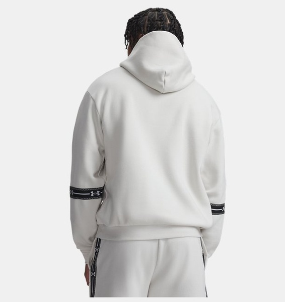 Beyaz Erkek UA Icon Fleece Taped Hoodie Sweatshirt