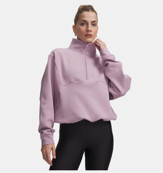Pembe Kadın UA Unstoppable Fleece Yarım Fermuarlı Sweatshirt
