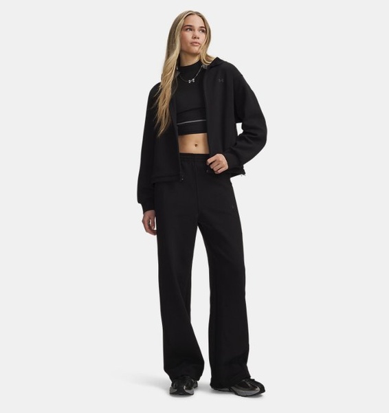 Siyah Kadın UA Unstoppable Fleece Open Pant Eşofman Altı
