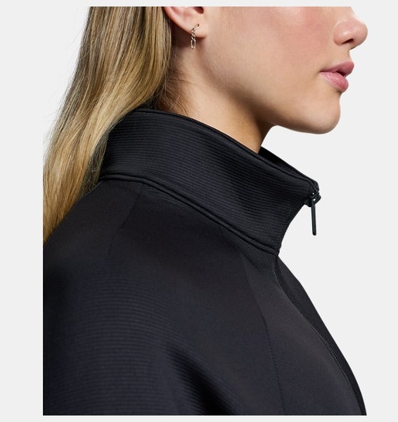 Siyah Kadın UA Unstoppable Fleece Rib Ceket