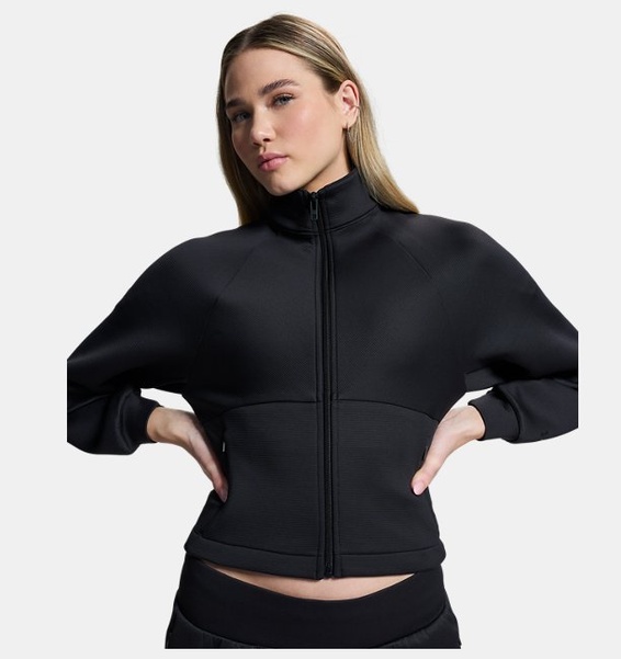 Siyah Kadın UA Unstoppable Fleece Rib Ceket