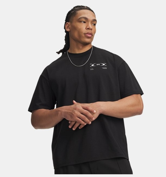 Siyah Erkek UA Heavyweight Echo Logo Kısa Kollu T-shirt