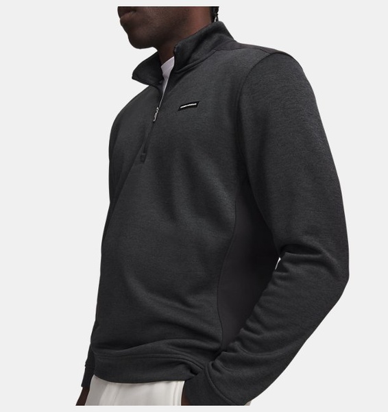 Siyah Erkek UA Sweater Fleece Hybrid Yarım Fermuarlı Sweatshirt