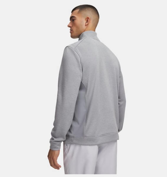 Gri Erkek UA Sweater Fleece Hybrid Yarım Fermuarlı Sweatshirt