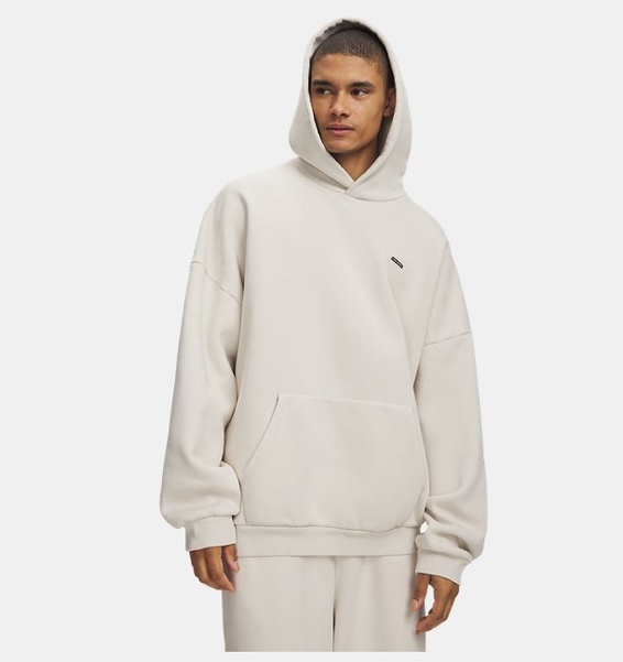 Beyaz Erkek UA Icon Heavyweight Fleece Washed Hoodie Sweatshirt