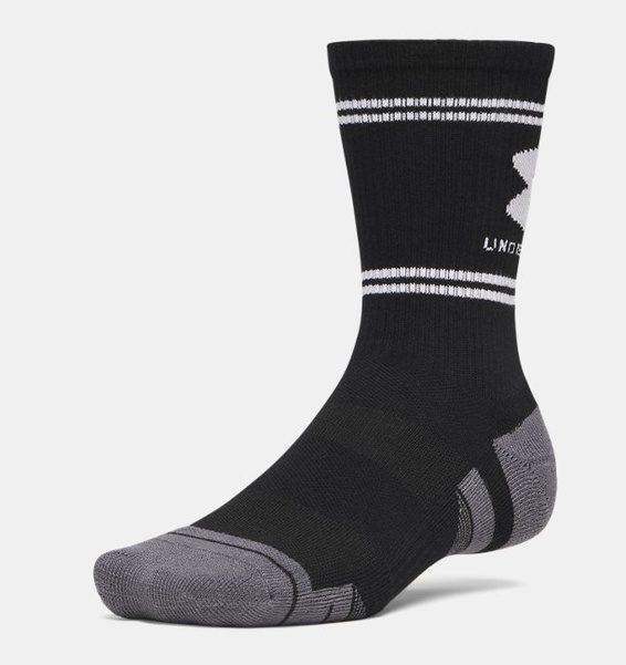 Siyah Unisex UA Perf Tech 3'lü Crew Çorap