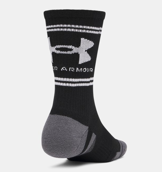 Siyah Unisex UA Perf Tech 3'lü Crew Çorap