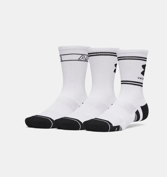 Beyaz Unisex UA Perf Tech 3'lü Crew Çorap