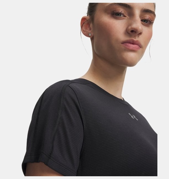 Siyah Kadın UA Velociti Reflect Kısa Kollu T-shirt