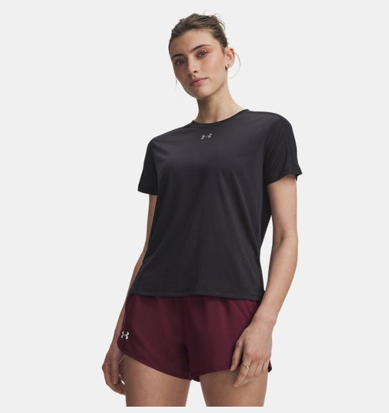 Siyah Kadın UA Velociti Reflect Kısa Kollu T-shirt