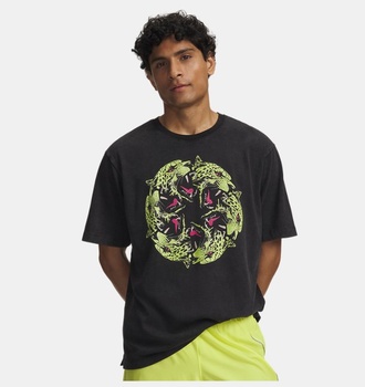 Erkek UA HB Run Heavyweight Wash Revolution Kısa Kollu T-shirt