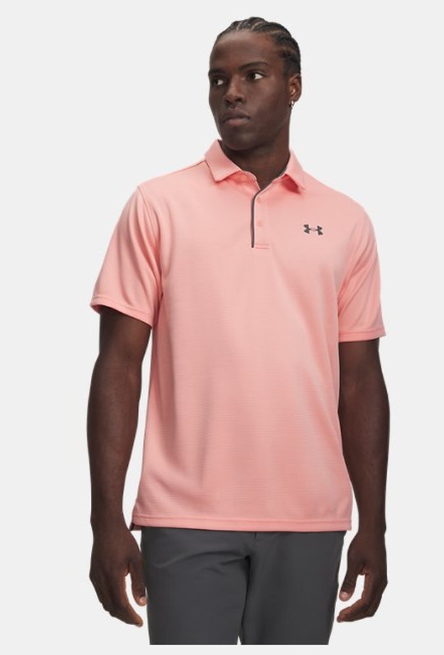 Erkek UA Tech Polo T-shirt Pembe