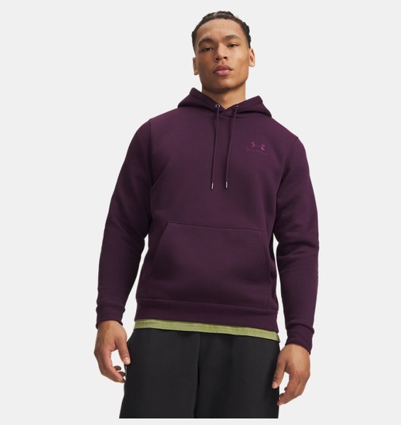 Mor Erkek UA Icon Fleece Kapüşonlu Üst