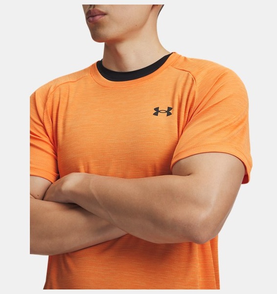 Turuncu Erkek UA Tech Textured Kısa Kollu T-shirt