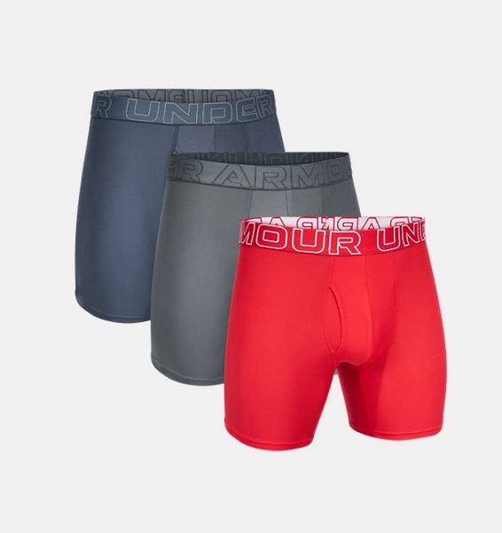 Gri Erkek UA Performance Tech 6" 3'lü Boxer