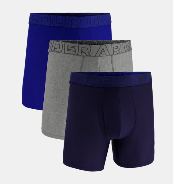 Mavi Erkek UA Performance Tech Mesh Solid 6" 3'lü Boxer