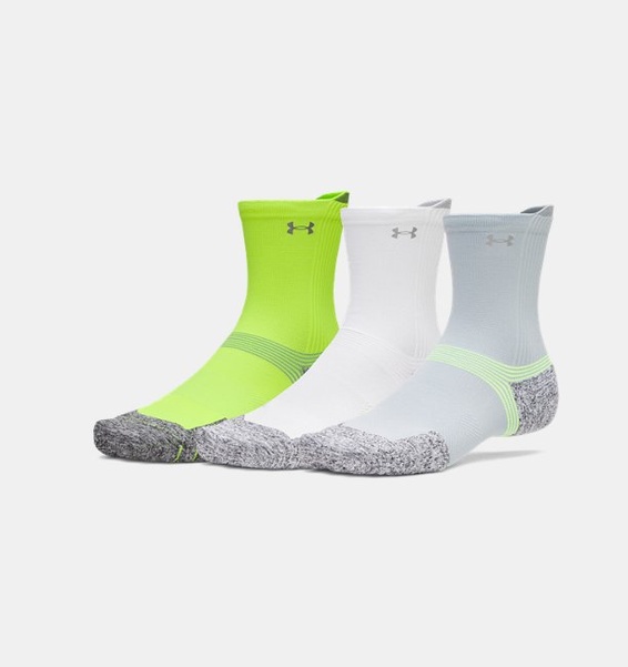 Siyah Unisex UA Ad Run Cushion 3'lü Crew Çorap
