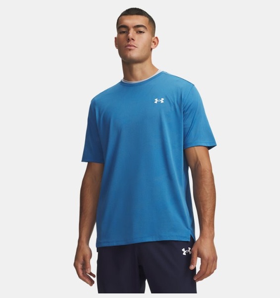 Mavi Erkek UA Tech Vent Kısa Kollu T-Shirt