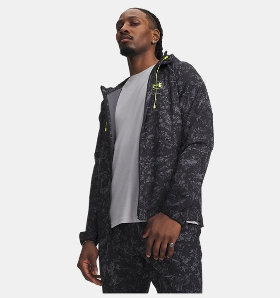 Siyah Erkek UA Stretch Woven Rüzgarlık