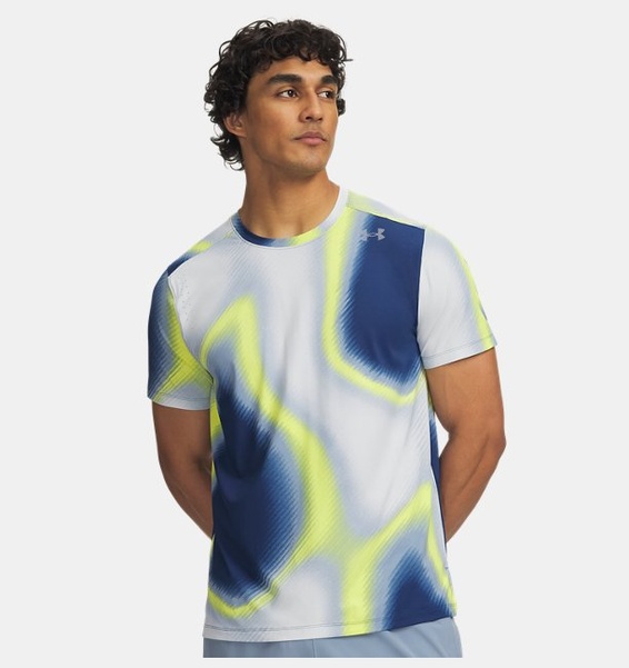 Mavi Erkek UA Velociti Pro Print Kısa Kollu T-Shirt