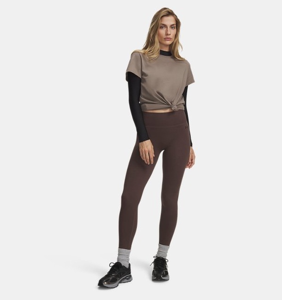 Kahverengi Kadın UA Seamless Cotton Tayt