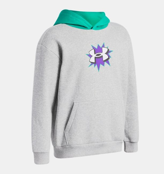 Gri Erkek Çocuk UA Rival Fleece Graphics Hd Sweatshirt