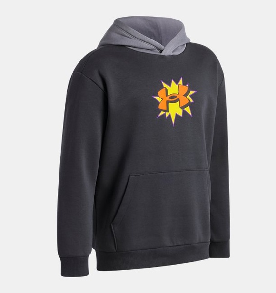 Gri Erkek Çocuk UA Rival Fleece Graphics Hd Sweatshirt