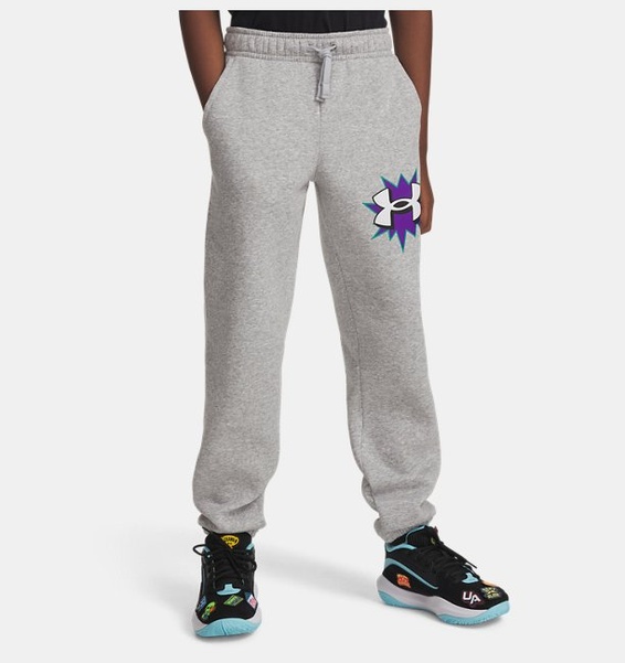 Gri Erkek Çocuk UA Rival Fleece Graphics Eşofman Altı
