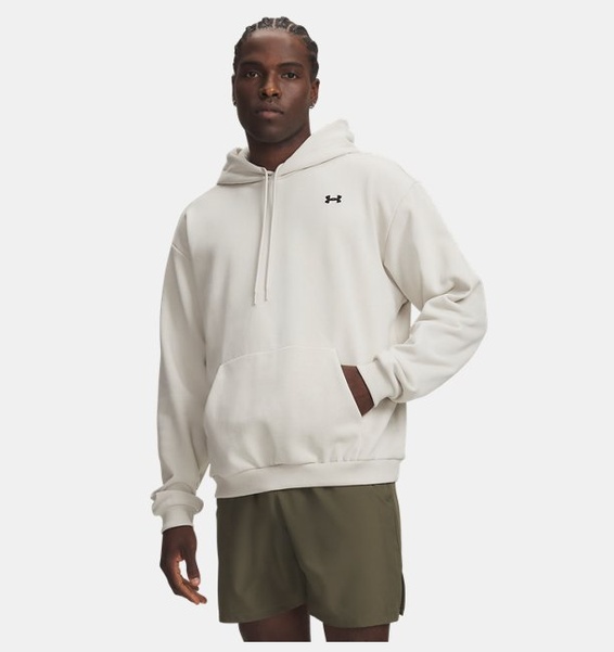 Beyaz Erkek UA Icon Terry Hoodie Sweatshirt