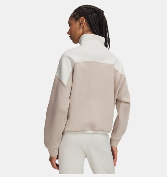 Beyaz Kadın UA Unstoppable Fleece Yarım Fermuarlı Sweatshirt