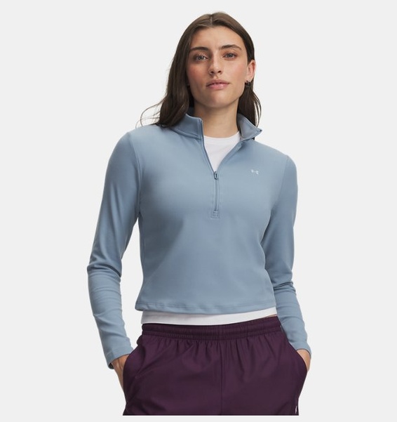 Mavi Kadın UA Motion Yarım Fermuarlı Uzun Kollu T-Shirt