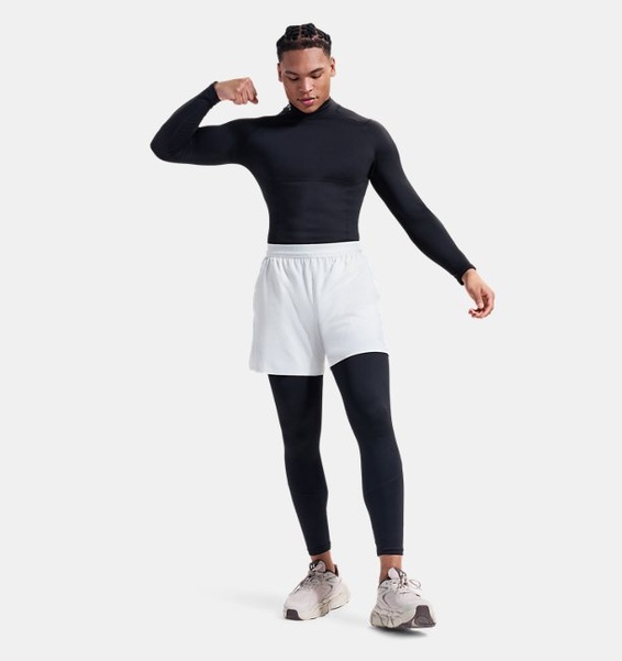 Siyah Erkek UA Coldgear Elite Compression Mock Uzun Kollu T-Shirt