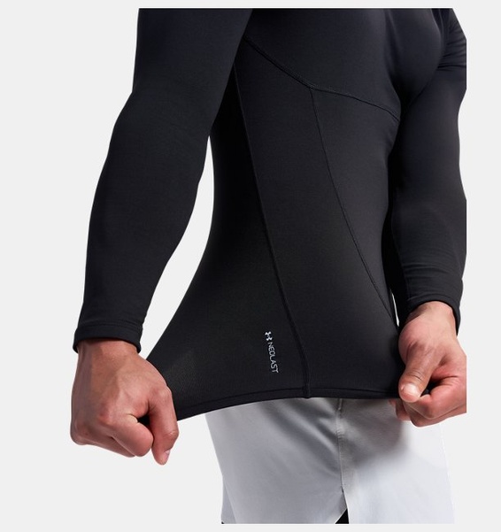 Siyah Erkek UA Coldgear Elite Compression Mock Uzun Kollu T-Shirt