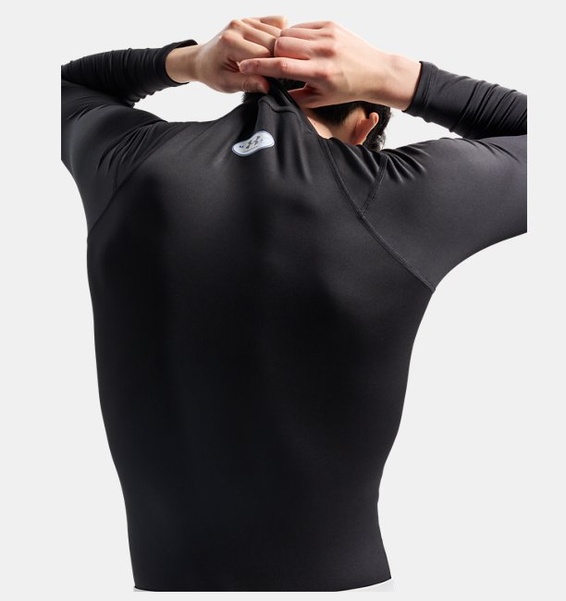 Siyah Erkek UA Coldgear Elite Compression Mock Uzun Kollu T-Shirt