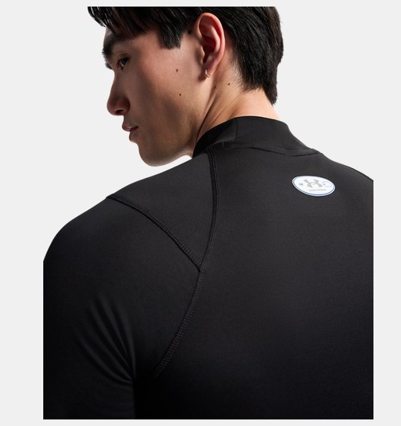 Siyah Erkek UA Coldgear Elite Compression Mock Uzun Kollu T-Shirt