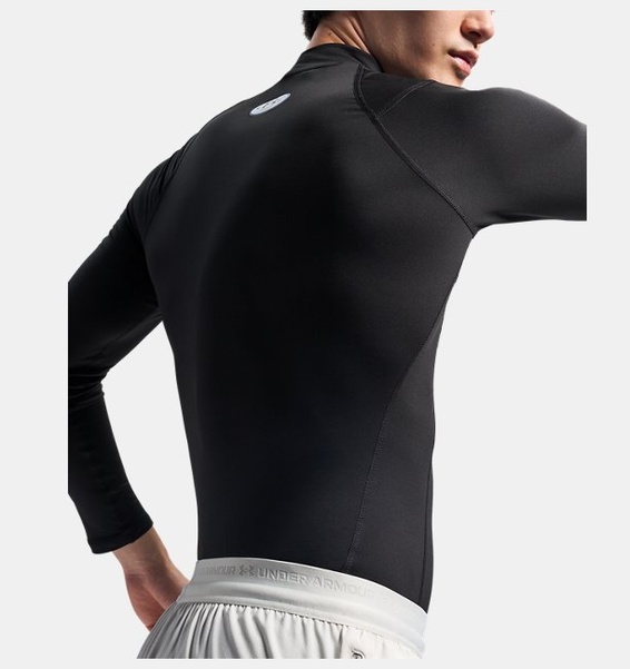 Siyah Erkek UA Coldgear Elite Compression Mock Uzun Kollu T-Shirt
