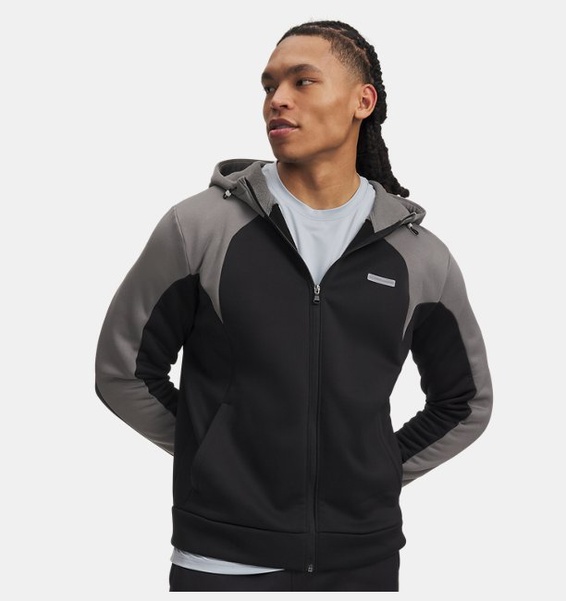 Siyah Erkek UA Armour Fleece Winter Ceket