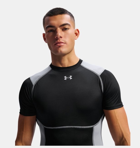 Siyah Erkek UA HG Elite Compression Kısa Kollu T-Shirt