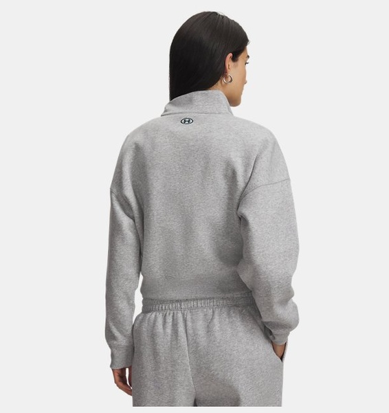 Gri Kadın UA Rival Fleece Varsity Yarım Fermuarlı Sweatshirt