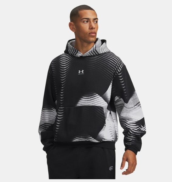 Siyah Erkek UA Icon Fleece Printed Hd Sweatshirt