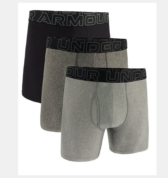 Gri Erkek UA Performance Tech 6" 3'lü Boxer