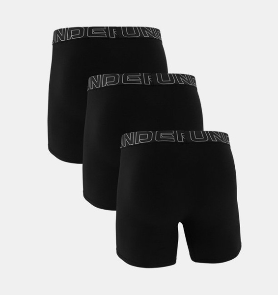 Siyah Erkek UA Performance Cotton 6" 3'lü Boxer