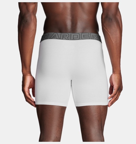 Beyaz Erkek UA Performance Cotton 6" 3'lü Boxer